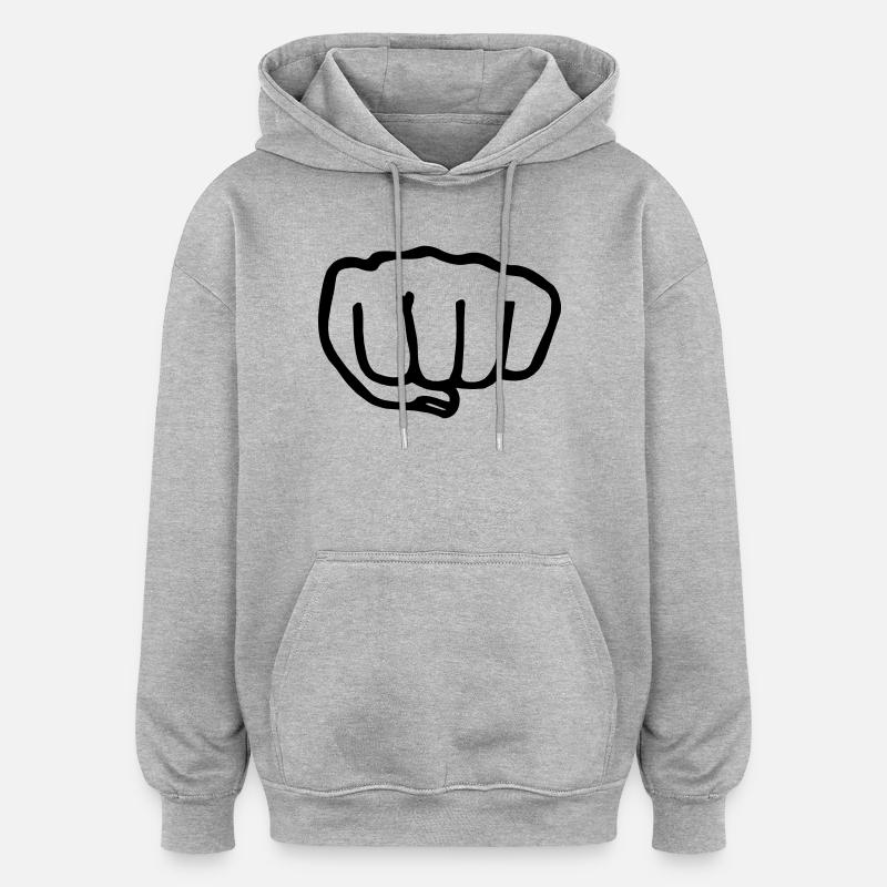 Karaté poing transparent vectra - Sweat à capuche oversize unisexe - gris chiné