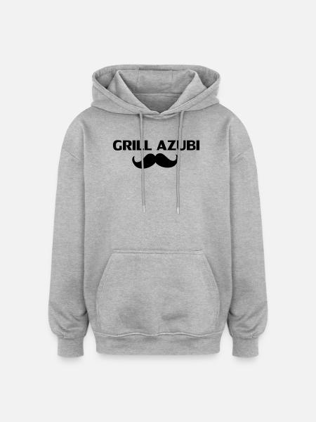 Grill Azubi - Oversized Unisex Hoodie - Grau meliert