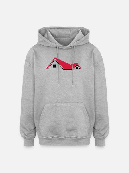 Maison - Sweat à capuche oversize unisexe - gris chiné