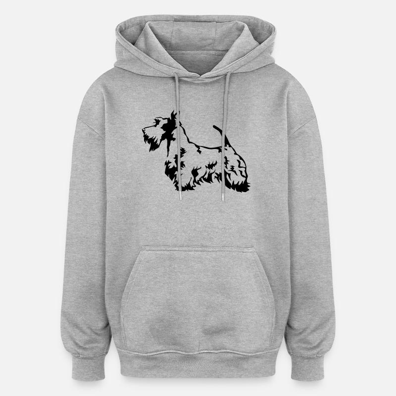 Terrier écossais - Sweat à capuche oversize unisexe - gris chiné