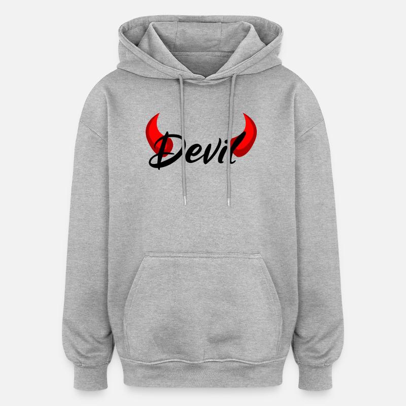 Ich bin ein Teufel - Devil - Oversized Unisex Hoodie - Grau meliert
