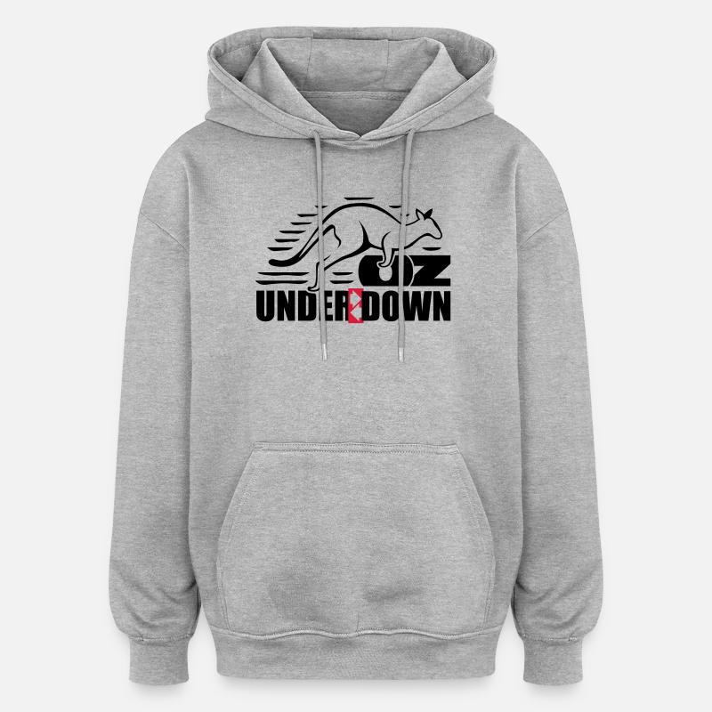 down under - Sweat à capuche oversize unisexe - gris chiné