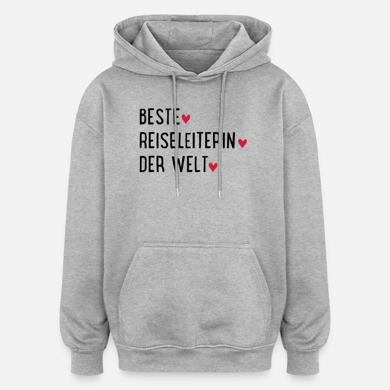 beste reiseleiterin - Oversized Unisex Hoodie - Grau meliert