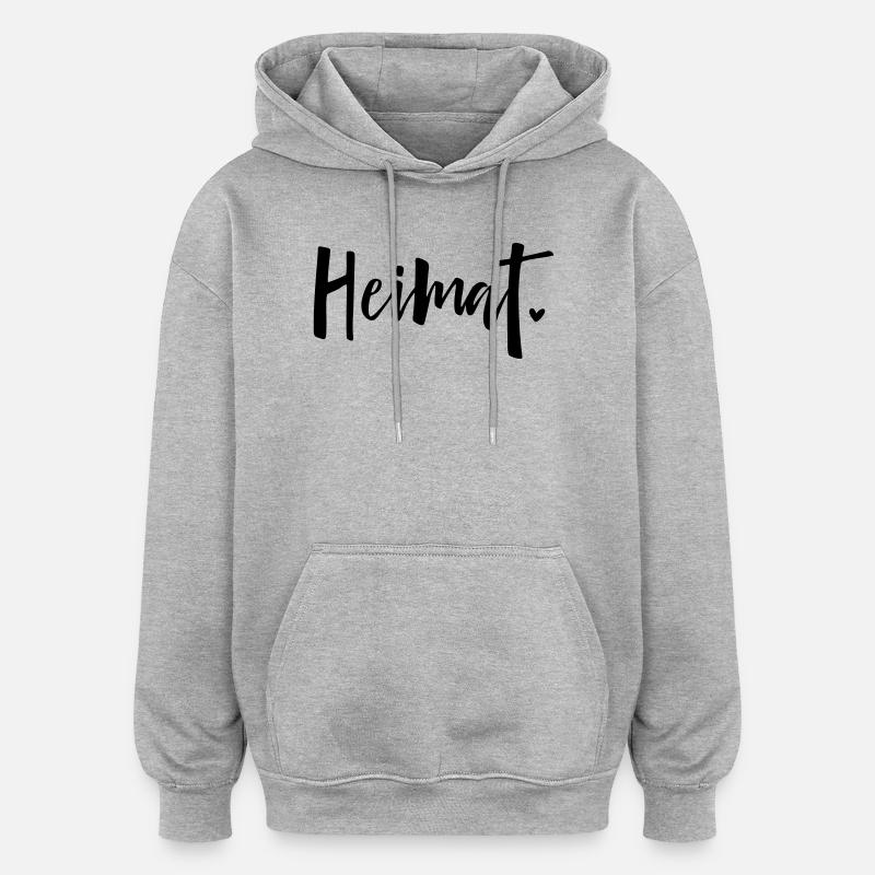 Heimat Herz Liebe Zuhause - Oversized Unisex Hoodie - Grau meliert