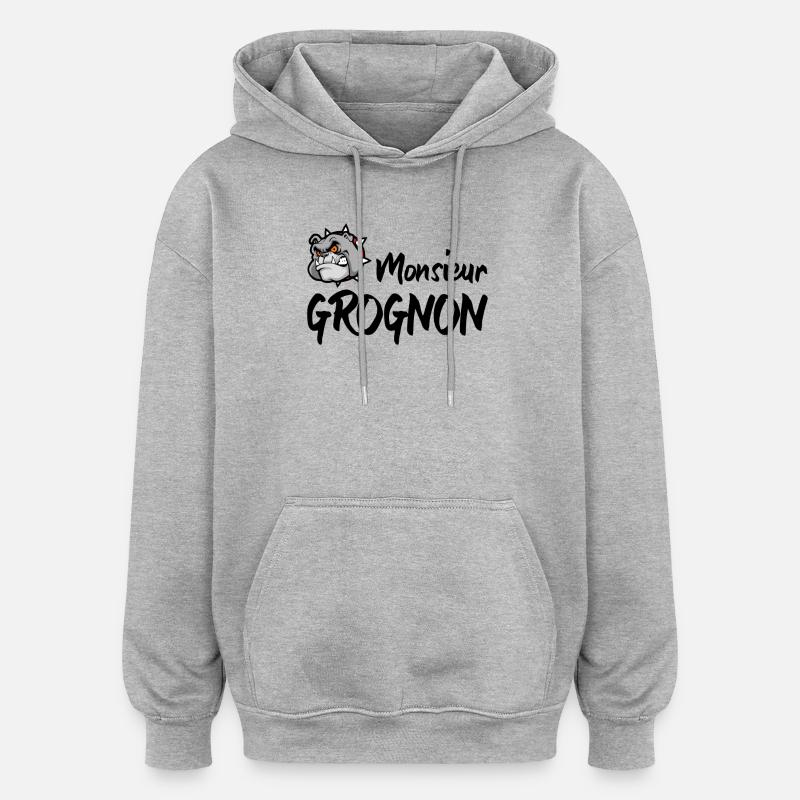 Herr GROGNON - Oversized Unisex Hoodie - Grau meliert