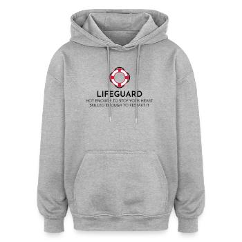 Maître-nageur - Sweat à capuche oversize unisexe - gris chiné - Devant - Noah (186cm)