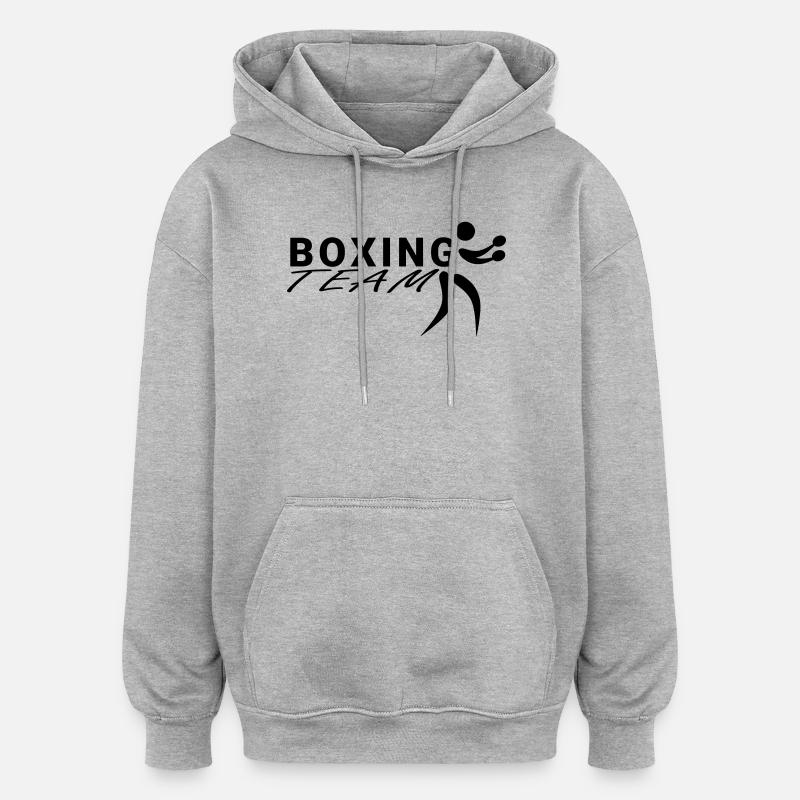 Équipe de boxe - Sweat à capuche oversize unisexe - gris chiné