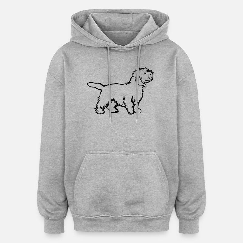 Petit Basset Griffon Vendéen - Sweat à capuche oversize unisexe - gris chiné