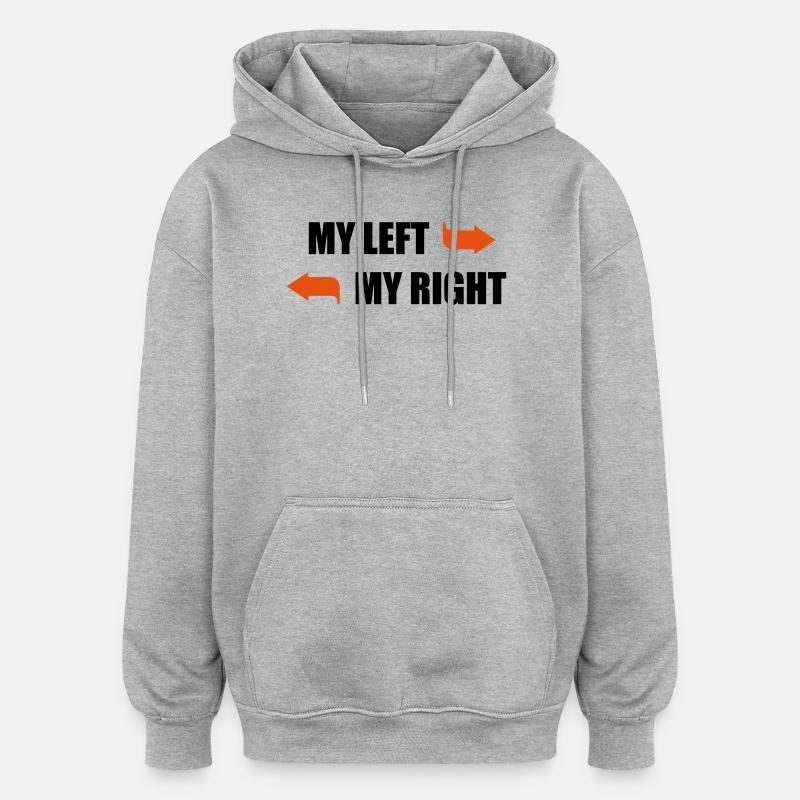 Mon gauche Mon droit - Sweat à capuche oversize unisexe - gris chiné