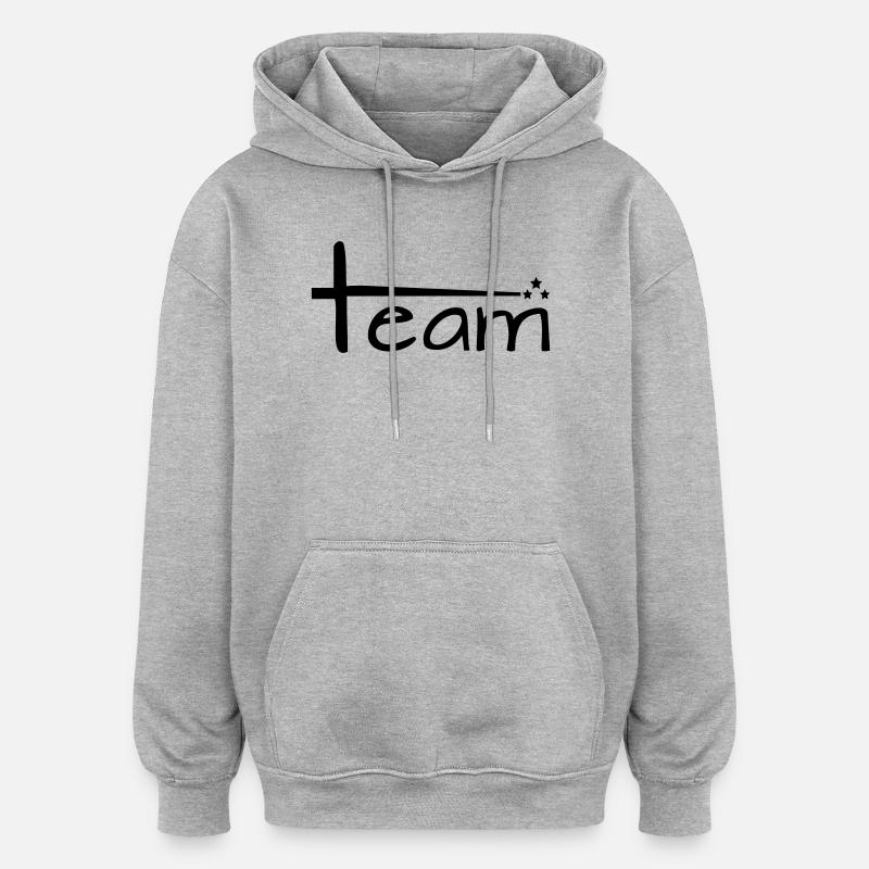 Team Style avec étoiles - Sweat à capuche oversize unisexe - gris chiné