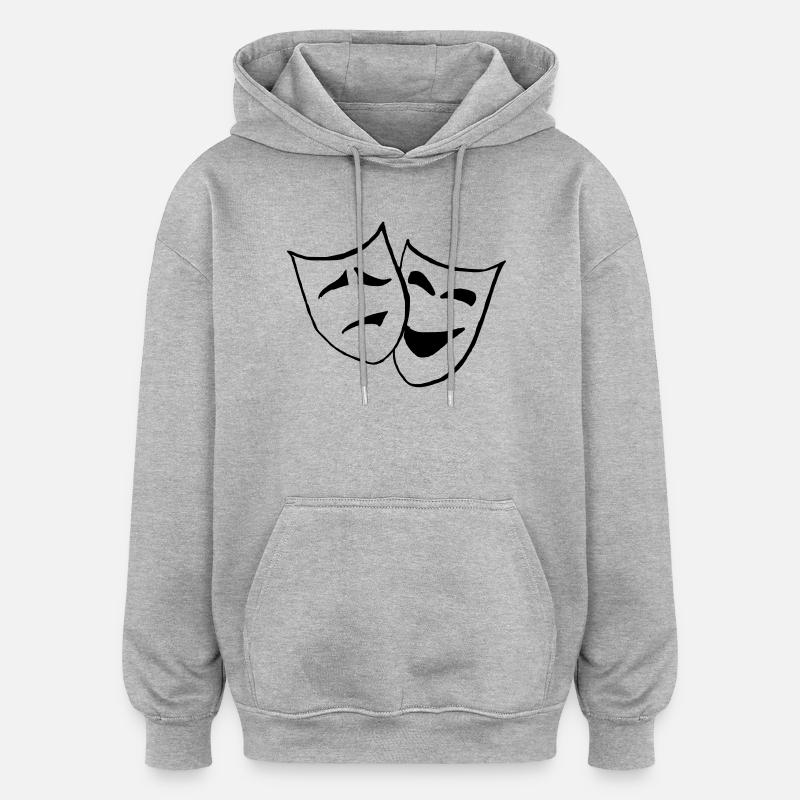 Masques de théâtre - Sweat à capuche oversize unisexe - gris chiné