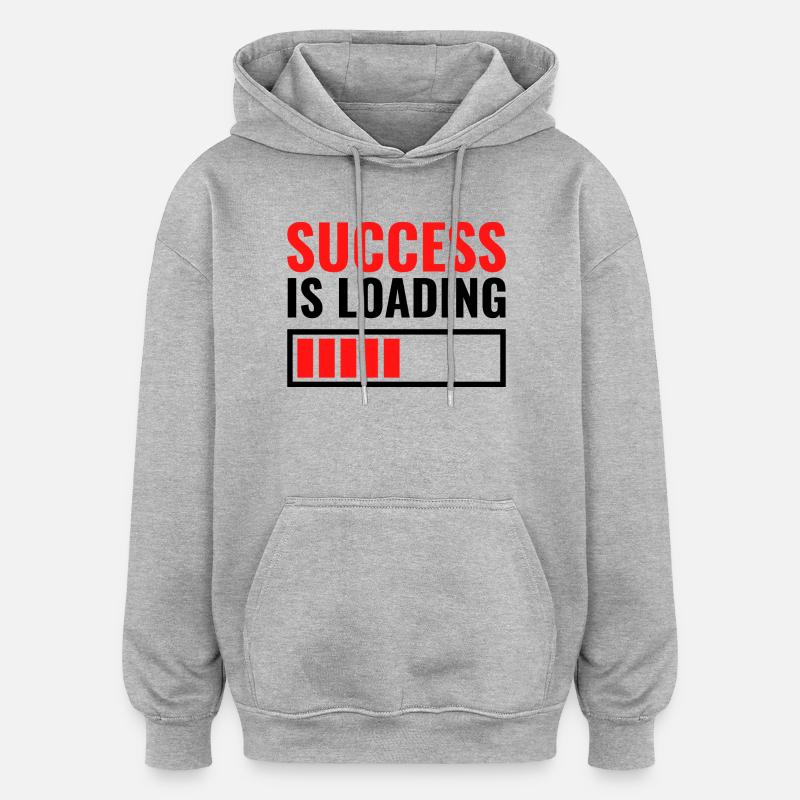Success is loading personalisiertes Geschenk - Oversized Unisex Hoodie - Grau meliert