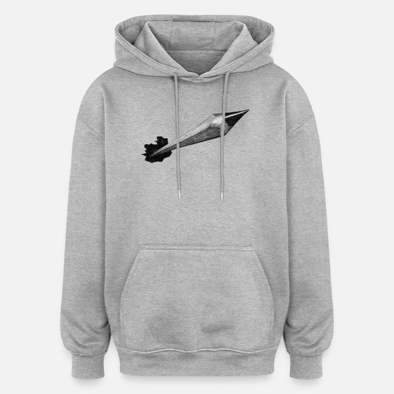 Crayon - Sweat à capuche oversize unisexe - gris chiné