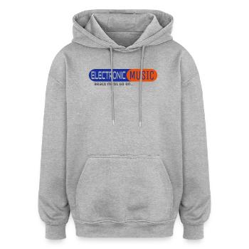 Electronic Music - Oversized Unisex Hoodie - heather grey - Front - Noah (186cm)