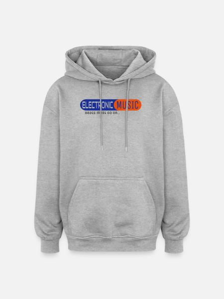 Electronic Music - Sweat à capuche oversize unisexe - gris chiné