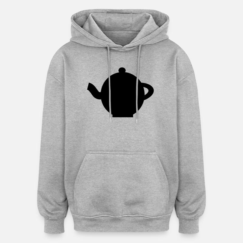 théière - Sweat à capuche oversize unisexe - gris chiné