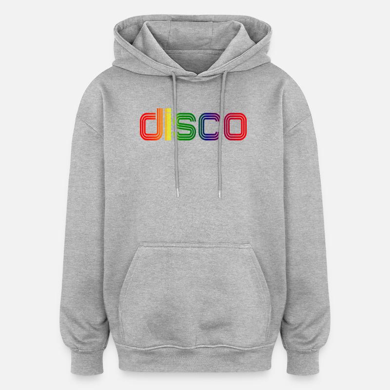 Disco Spectre Neon Rétro - Sweat à capuche oversize unisexe - gris chiné