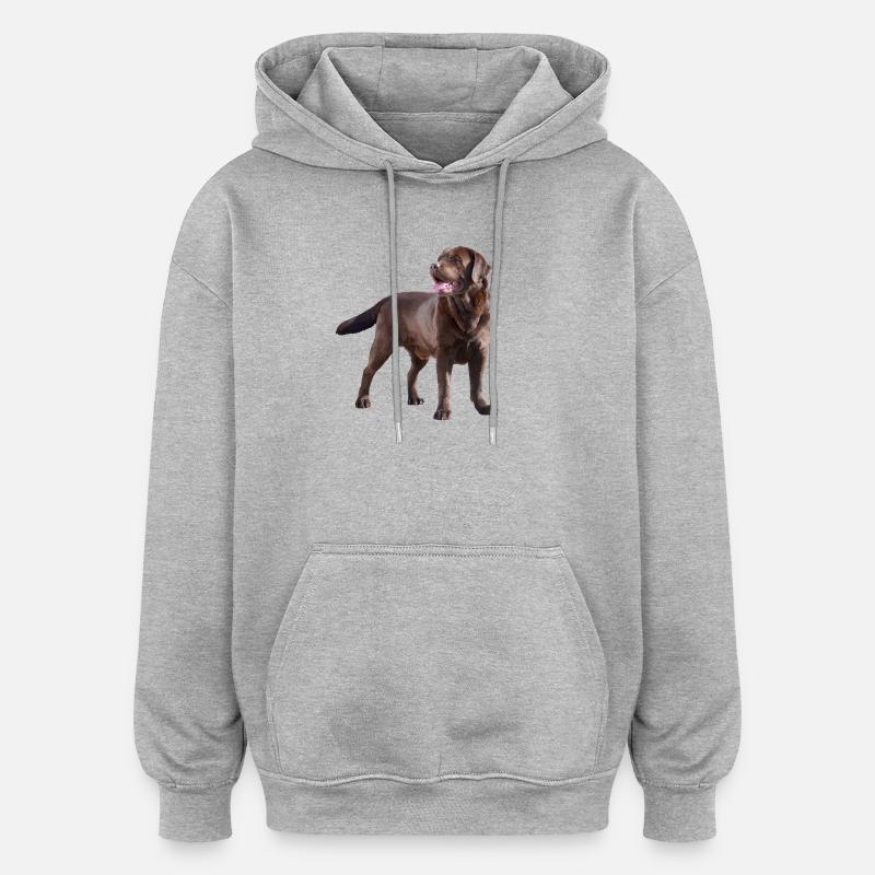 Labrador - Sweat à capuche oversize unisexe - gris chiné
