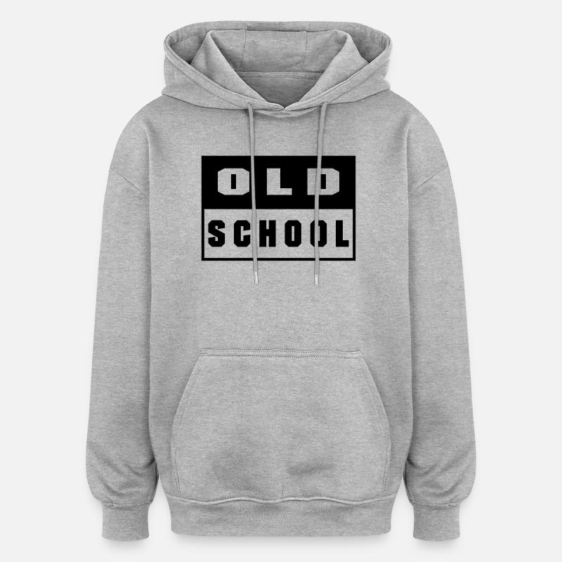 Old School - Sweat à capuche oversize unisexe - gris chiné