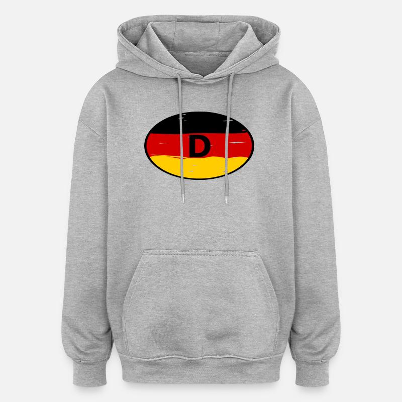 Deutschland Aufkleber - Oversized Unisex Hoodie - Grau meliert