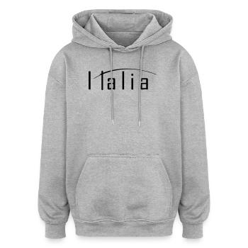 Italia - Sweat à capuche oversize unisexe - gris chiné - Devant - Noah (186cm)