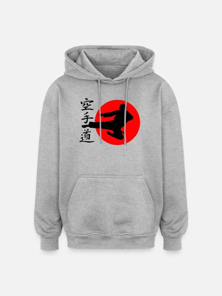 Karate Yokotobigeri - Oversized Unisex Hoodie - heather grey