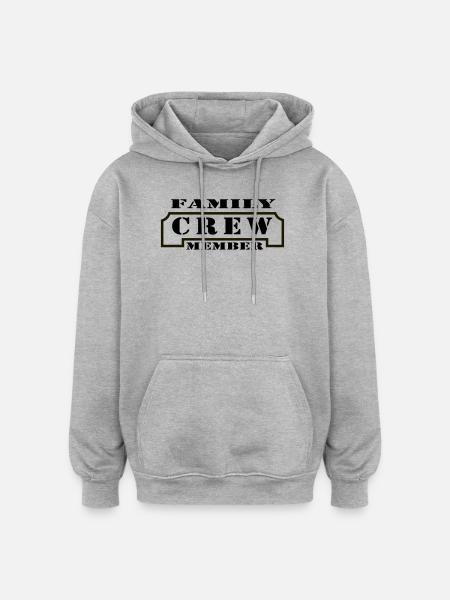 Family Crew Member - Oversized Unisex Hoodie - Grau meliert