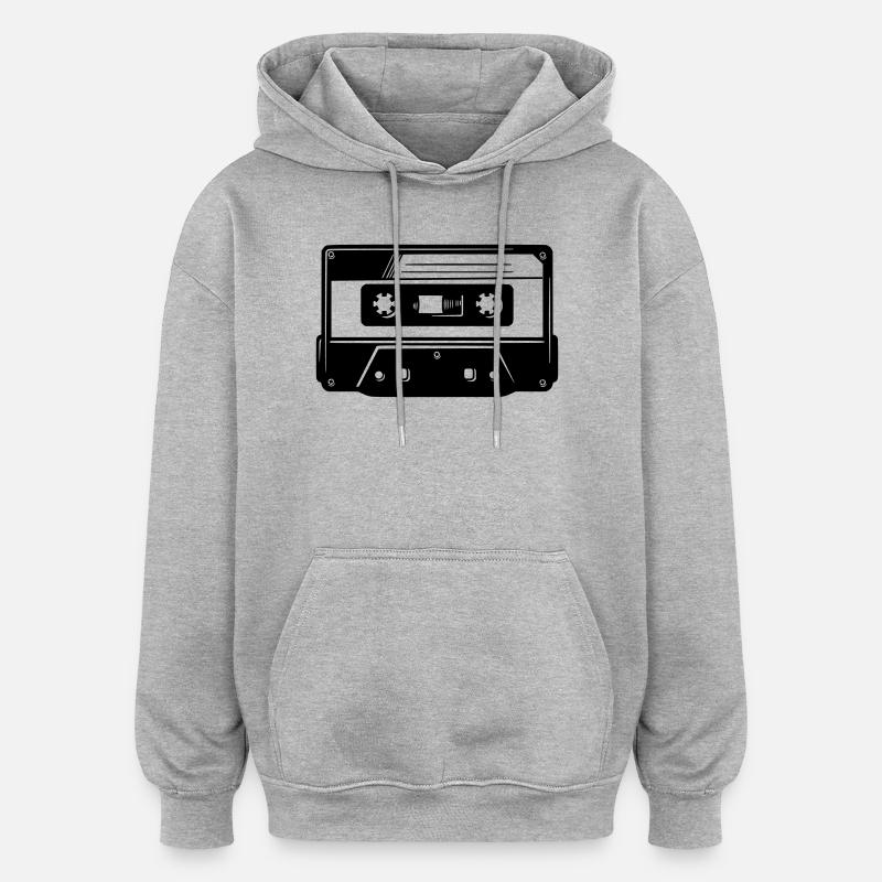 Kassette - Oversized Unisex Hoodie - Grau meliert