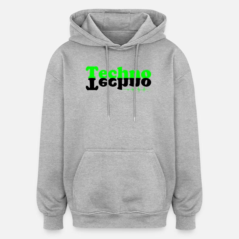Techno kontiki - Sweat à capuche oversize unisexe - gris chiné