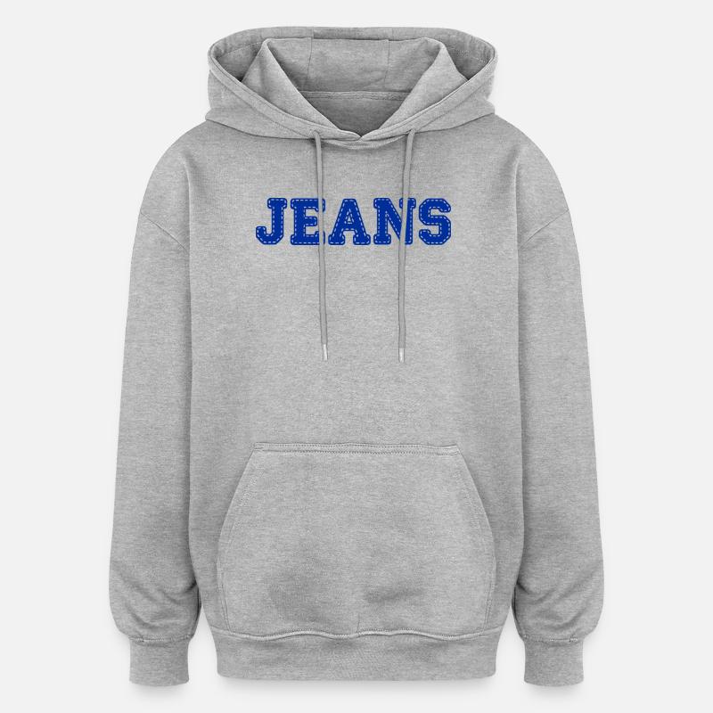 JEANS - Sweat à capuche oversize unisexe - gris chiné