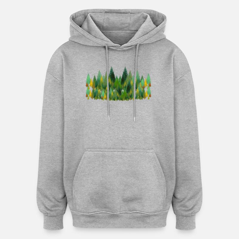 trees and trees and trees - Oversized Unisex Hoodie - Grau meliert