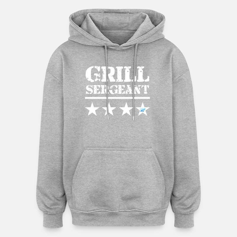 Grill Sergeant - BBQ King - Oversized Unisex Hoodie - Grau meliert