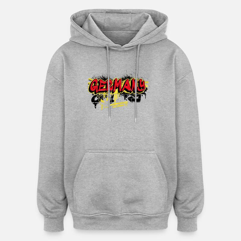 Germany Graffiti Flags Design - Oversized Unisex Hoodie - heather grey