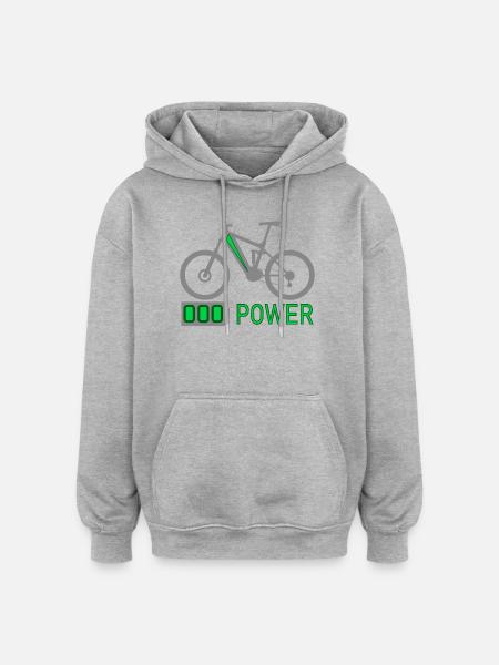 E-Bike Power Motivationsdesign - Oversized Unisex Hoodie - Grau meliert