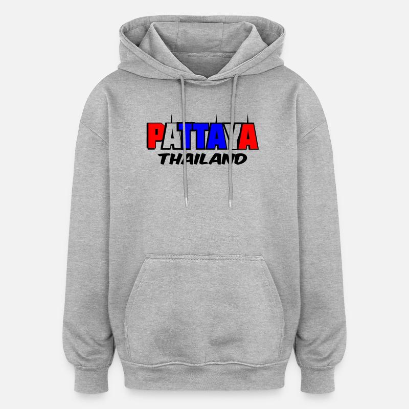 Pattaya Thaïlande - Sweat à capuche oversize unisexe - gris chiné