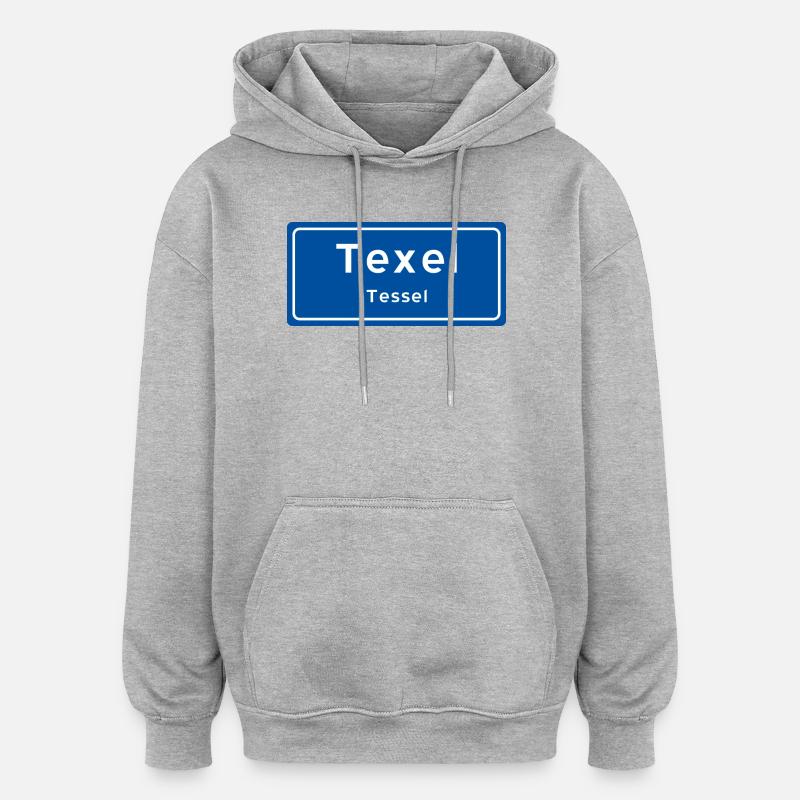 Plaque signalétique Texel - Sweat à capuche oversize unisexe - gris chiné