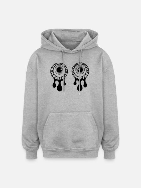 Eyes, pupils with eye fluid tears - Oversized Unisex Hoodie - heather grey