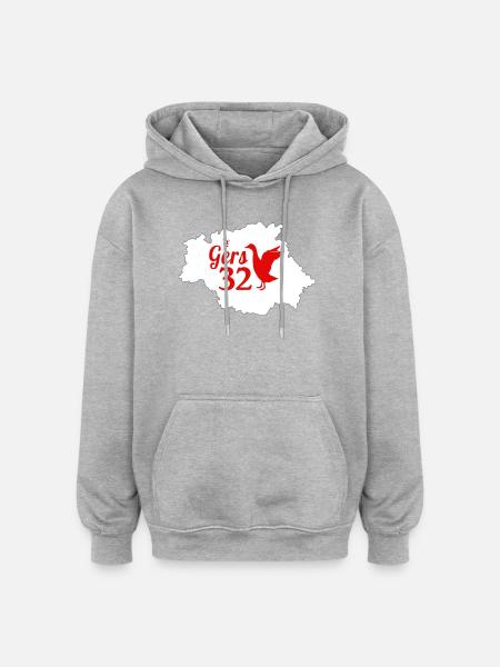 Le gers - Sweat à capuche oversize unisexe - gris chiné