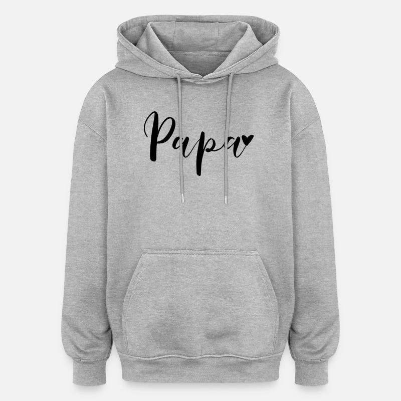 Papa Herz Geschenkidee - Oversized Unisex Hoodie - Grau meliert
