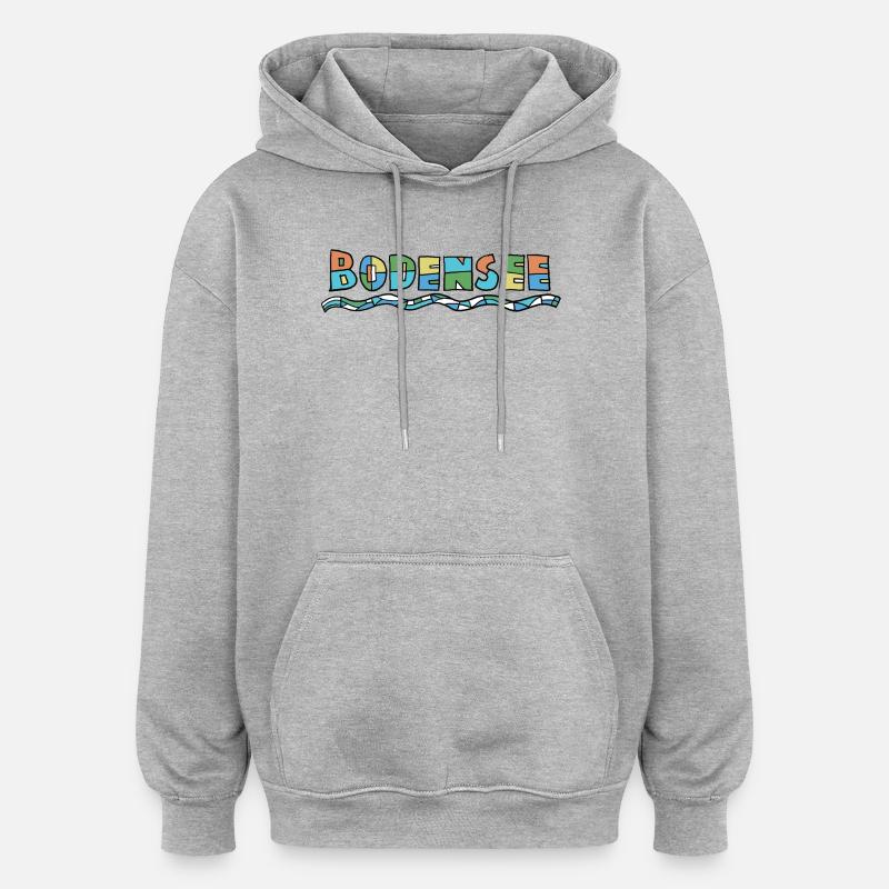 Bodensee Farbschrift - Oversized Unisex Hoodie - Grau meliert