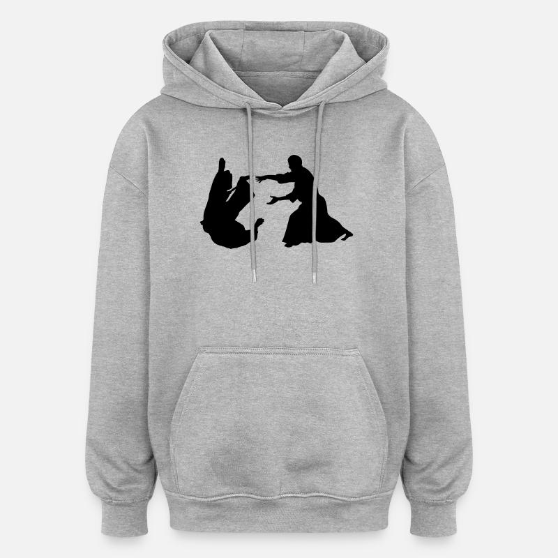 Lancer d’Aïkido - Sweat à capuche oversize unisexe - gris chiné