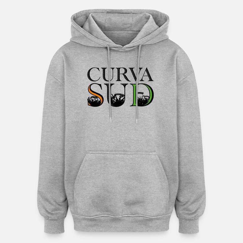 Curva Sud - Felpa con cappuccio unisex oversize - grigio melange