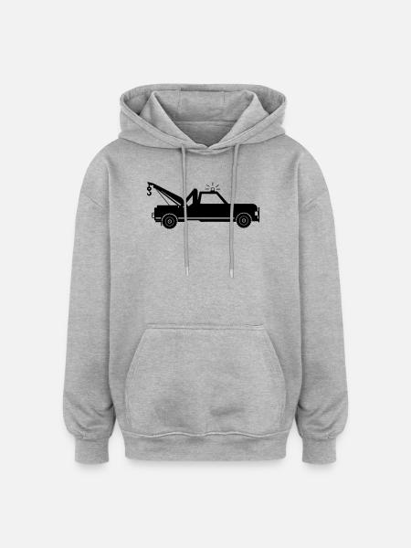Abschleppwagen - Oversized Unisex Hoodie - Grau meliert