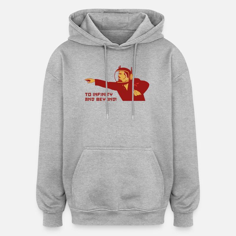 Vers l’infini et au-delà - Sweat à capuche oversize unisexe - gris chiné