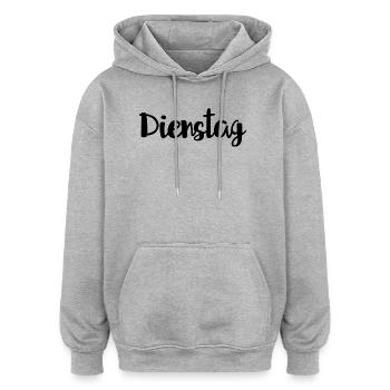 Dienstag Wochentag Woche - Oversized Unisex Hoodie - Grau meliert - Vorne - Noah (186cm)