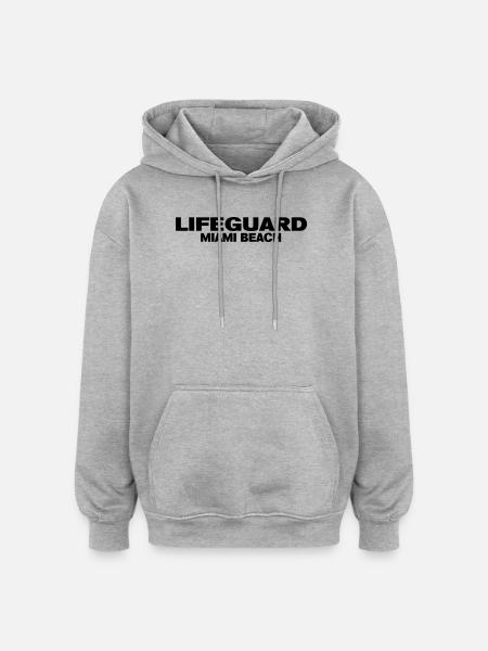 life guard miami - Oversized Unisex Hoodie - heather grey