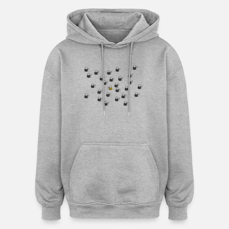 Abeille vous-même - Sweat à capuche oversize unisexe - gris chiné