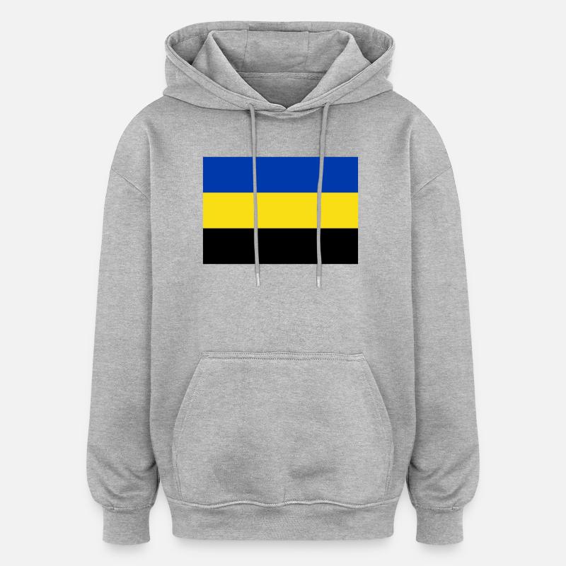 Drapeau de la Gueldre - Sweat à capuche oversize unisexe - gris chiné