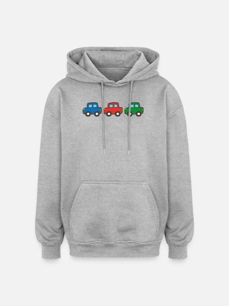 Trois voitures - Sweat à capuche oversize unisexe - gris chiné