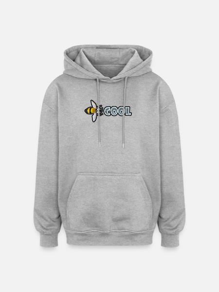 BEE COOL (horizontal) - Oversized Unisex Hoodie - heather grey